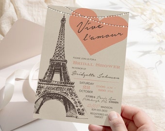 EDITABLE Paris Bridal Shower Invitation Parisian Bridal Invite Paris Shower Invitation Eiffel Tower Invitation Vintage French Theme Template