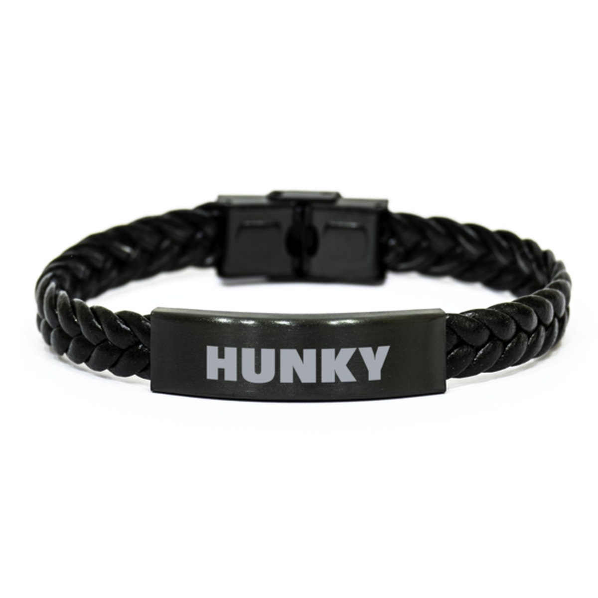 Hunky Nickname Pet Name Term of Affection Braided Leather Bracelet