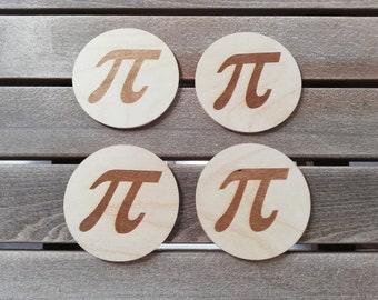 Greek PI set of 4 handcut coasters