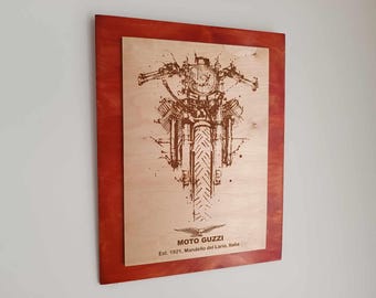 Moto Guzzi est.1921 V engine motorcycle sign