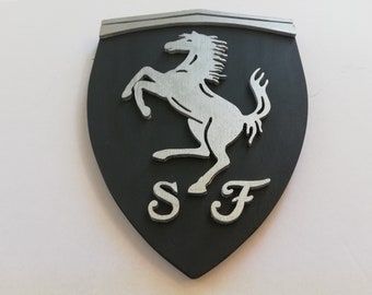 Black-silver Ferrari logo wall sign