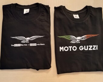 Moto Guzzi Italian flag colours logo t-shirt plus L'AQUILA t-shirt
