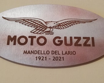 MOTO GUZZI silver rust wall sign