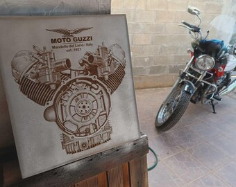 Silver Moto Guzzi ENGINE sign