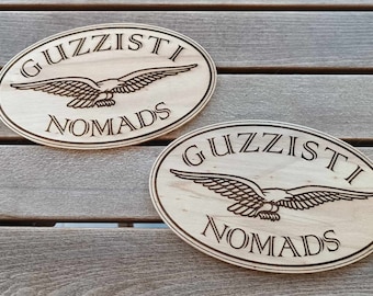 GUZZISTI NOMADS wooden wall sign