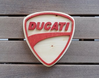 DUCATI logo wooden sign