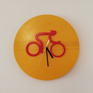 サイクリスト用木製壁掛け時計：手作り自転車アート装飾