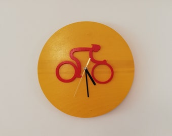 Unique Cyclist wooden wall clock