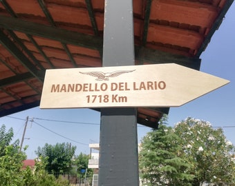 Personalized Mandello Del Lario distance wall sign