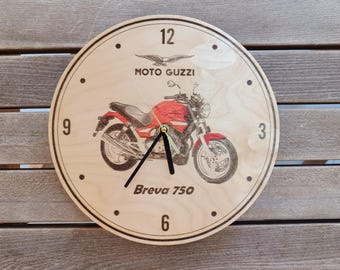 MOTO GUZZI Breva 750 handcrafted wooden wall clock