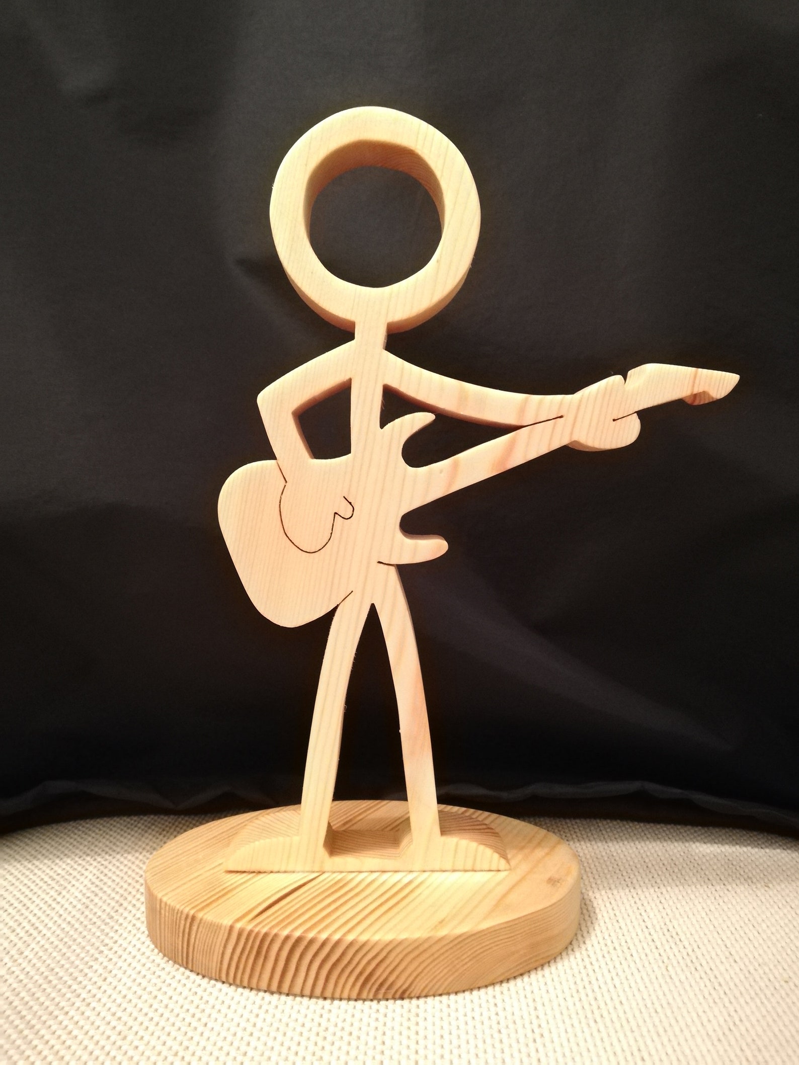 Handmade Wooden Guitarist Figure Gifts for Him Music Art Etsy