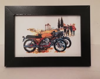 Vintage motorcycle art frame