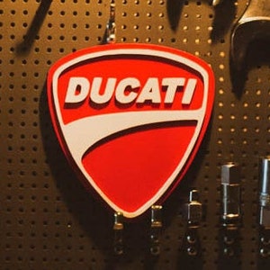 DUCATI motorcycle small wooden sign, fully handcrafted, cut and painted. Perfect gift and ornament, gift for him, gift for her