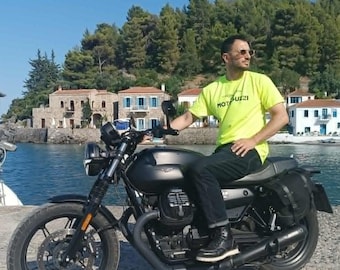 Moto Guzzi FLUORESCENT colour  t-shirt PLUS STICKERS!