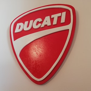 DUCATI BIG motorcycle wooden sign, fully handcrafted, cut and painted. Perfect gift and ornament, gift for him, gift for her