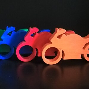 Wooden MOTORCYCLE 3 in 1: wooden toy, ornament and tealight holder A great gift Handmade, gift for him, gift for her image 8