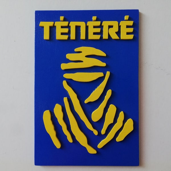 Paris Dakar Yamaha Tenere wooden handmade wall sign, woodyfact motorcycle gift for him, garage sign, garage decor, gift for her, man cave