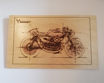 Moto Guzzi Custom Cafe Racer wall hanging