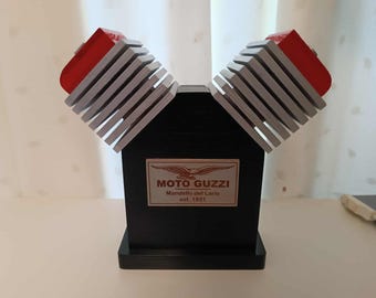 Original Woodyfact HANDMADE Moto Guzzi V-TWIN engine