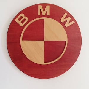 Letrero de pared hecho a mano de madera BMW, regalo para él, cueva del hombre, letrero de garaje, arte de pared, decoración de garaje