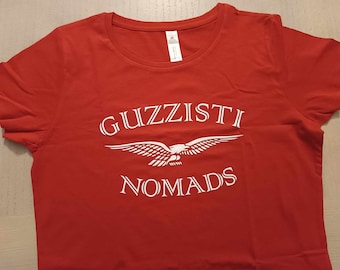 Women's GUZZISTI NOMADS front logo T-SHIRT