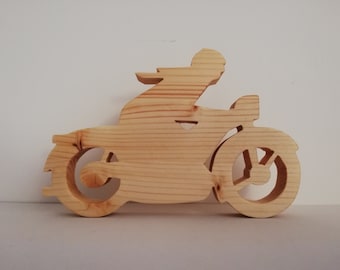 Vintage wooden classic motorcycle