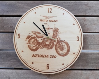 MOTO GUZZI NEVADA handcrafted wooden wall clock