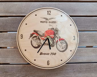 Moto Guzzi V85 TT  handcrafted wooden wall clock