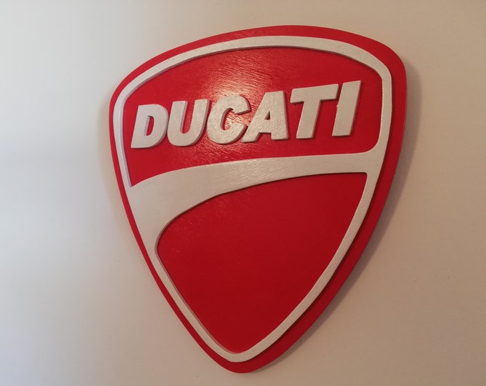 Featured listing image: DUCATI SIGN BIG motorcycle wooden sign