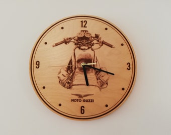 MOTO GUZZI ENGINE handmade wooden wall clock