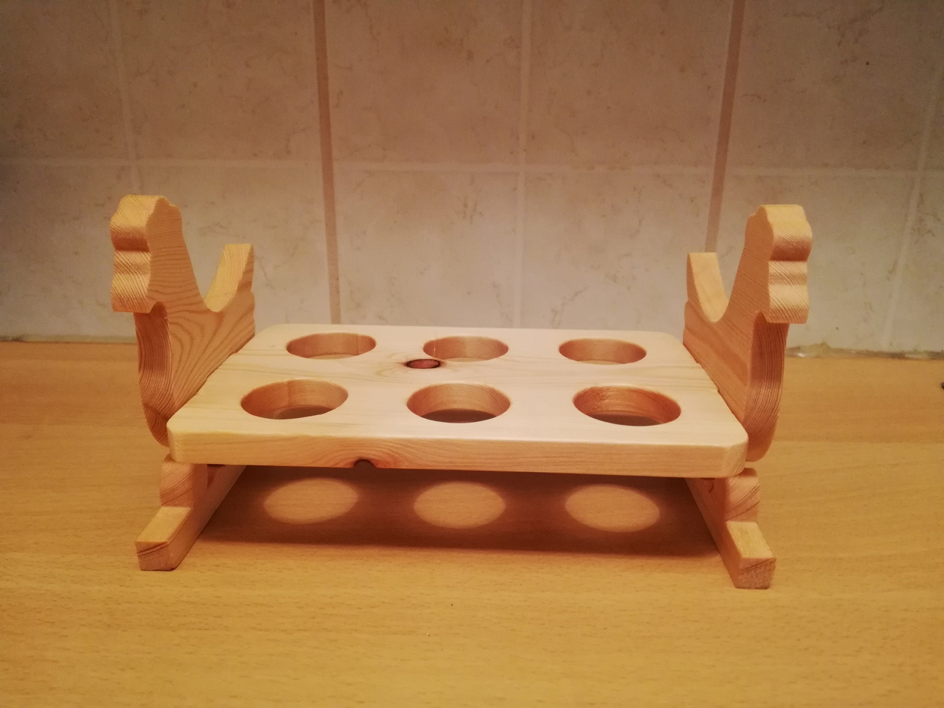 Wooden egg holder