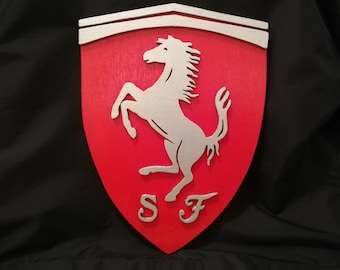 Red-Silver Ferrari logo wall sign