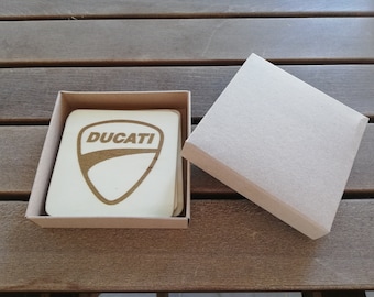 DUCATI set of 4 handcut coasters