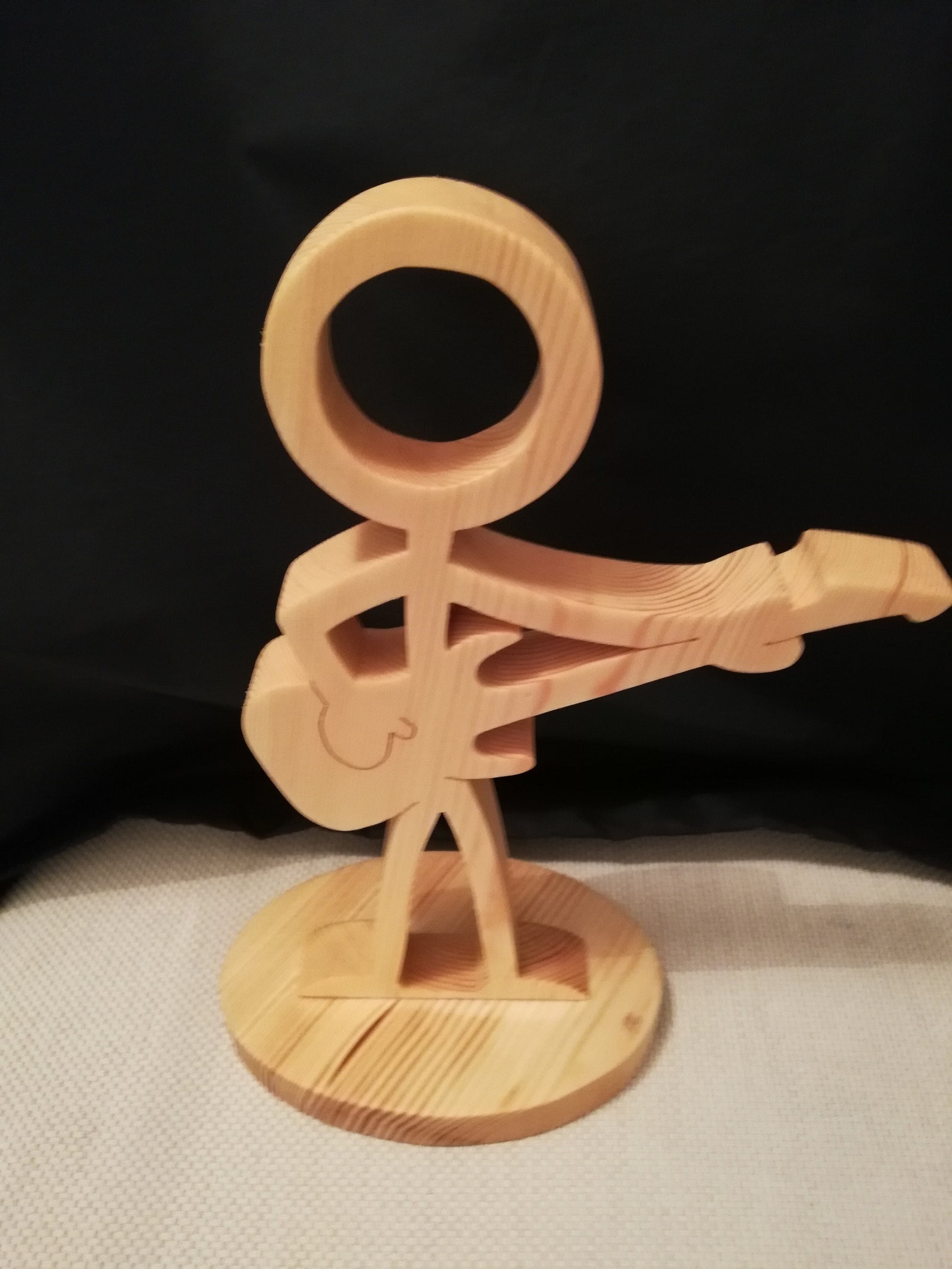 Handmade Wooden Guitarist Figure Gifts for Him Music Art Etsy