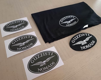 GUZZISTI NOMADS neck bandana plus patch and stickers