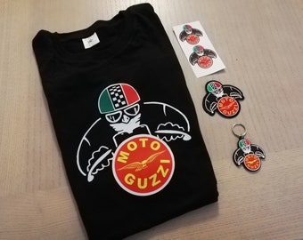 Bundle Moto Guzzi CAFE RACER  t-shirt, patch, stickers, keyring