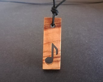 Handmade Olive Wood Music Pendant