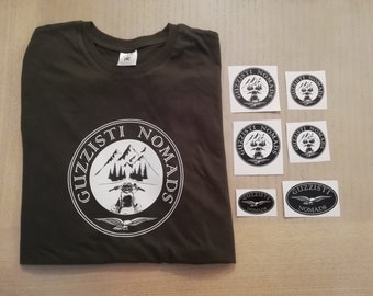 GUZZISTI NOMADS round logo tshirt plus 6 stickers!