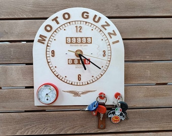 MOTO GUZZI Speedometer wall clock - thermometer - key hanger