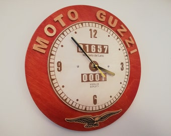 104 Personalized Moto Guzzi handmade wooden wall clock