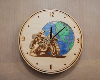 BMW WORLD ADVENTURE handmade wooden wall clock