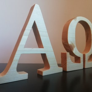 Letras griegas de madera Alfa Omega, letras de madera hechas a mano woodyfact, letras de fraternidad