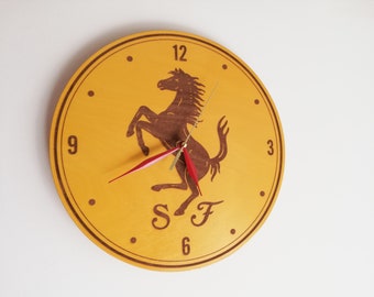 FERRARI handcrafted wooden wall clock