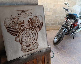 Silver Moto Guzzi ENGINE sign