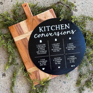 Kitchen Conversions Wooden Sign / Handmade Kitchen Decor / Cooking Measurements Conversions Sign / Farmhouse Decor / Rustic Kitchen Sign