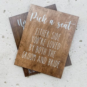 Pick A Seat Wedding Sign / Wooden Wedding Sign / Any Seat Wedding Sign / Wedding Decor / Pick A Seat