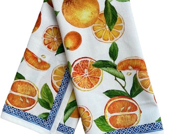 Oranges and Tangerines Tea Towel, Oranges and Tangerines Dish Towel, Bar Towel