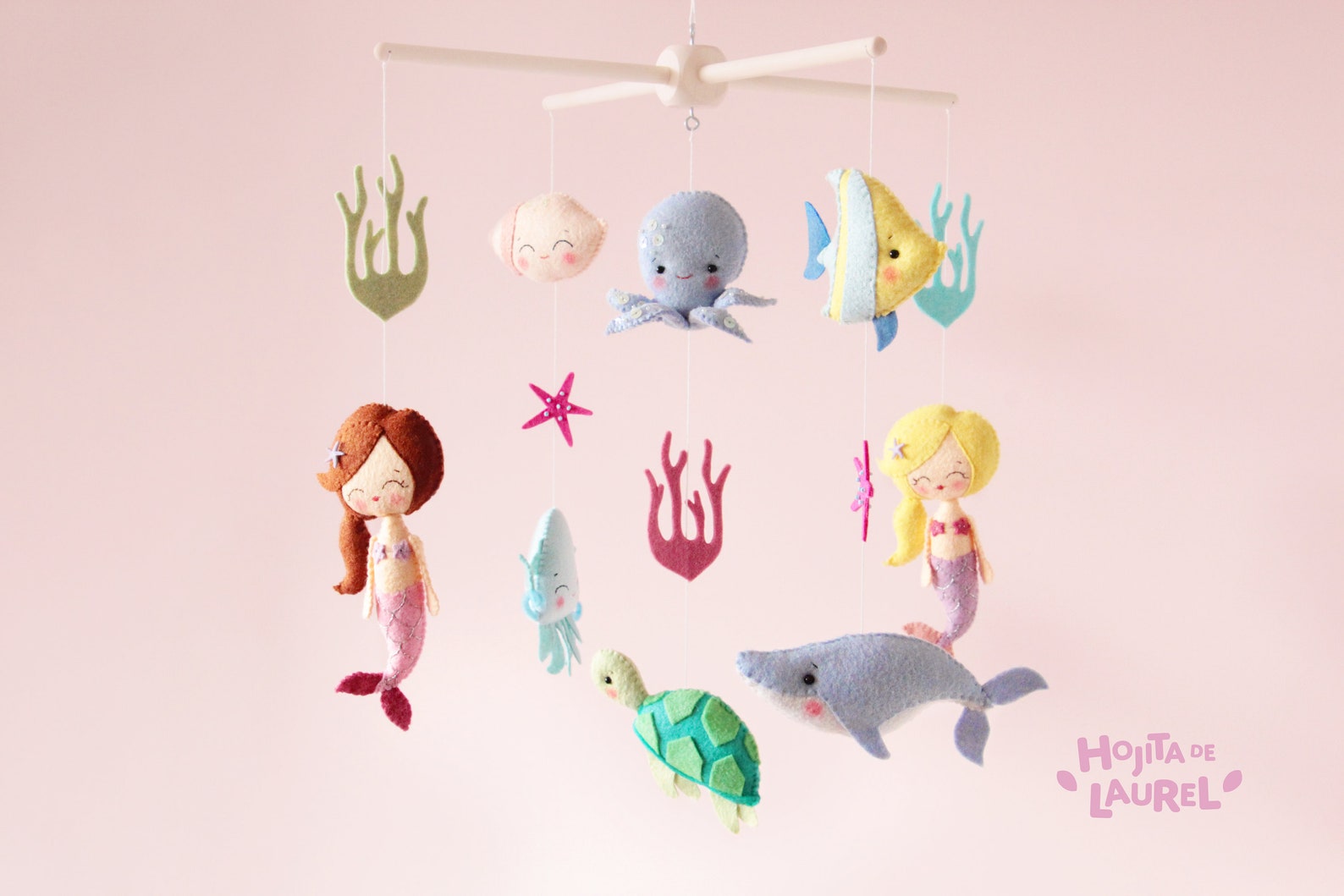 Mermaid Baby Mobile Ocean Crib Mobile Sea Creatures Cot Etsy