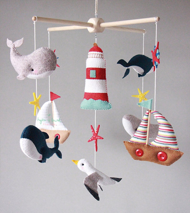 Nautical Baby Mobile Ocean Crib Mobile Sea Creatures Cot Etsy