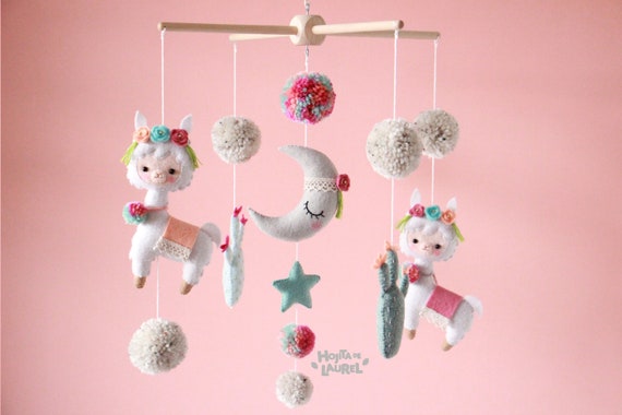 llama crib mobile